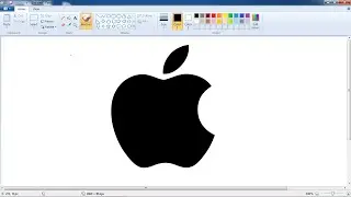 How To Draw An Apple Logo In Ms Paint | Logo Design | Apple logo | Apple drawing in ms paint |