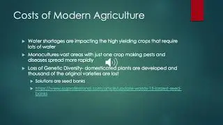 Production and Distribution of Food and Harnessing of Energy for Human Use