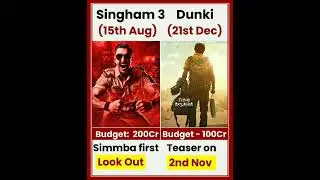 Singham 3 VS Dunki movie comparison box office collection #viral #trending #shorts #srk #dunki