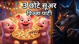 Three Little Pigs | 3 छोटे सूअर | Pizza Party | Bedtime Stories