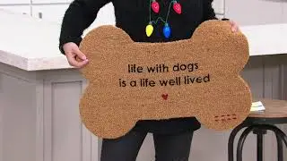 Peace Love World Pet Choice of Bone or Rectangle Doormat on QVC