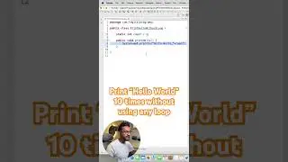Java Program to Print Hello World without using any loop. #shorts #javatutorial