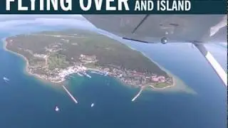 Flying over the Straits of Mackinac