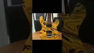 Swirling(black & yellow finished guitar) #guitars #yellow #black #guitarist #unique #beautiful #art