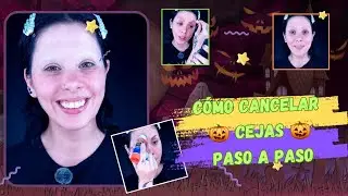 TUTORIAL DE CÓMO TAPAR CEJAS PASO A PASO 🎃🖤
