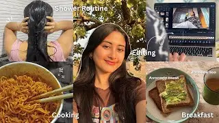 My Simple Everyday Life🍃🤍| skincare, shower routine, cooking, ￼filming content & more🌟
