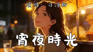 宵夜時光 - 白涼粉『宵夜時光 孤獨又怎樣麵條燙 湯頭香暖透了胸膛』【動態歌詞MV】抖音歌曲2026