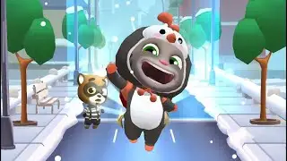Talking Tom Gold Run - Smart Penguin Tom run Rescue Android Run Game play #runninggames 