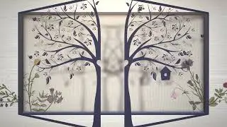 Closeup vintage flowers and tree motion wedding background elegant and luxury pastel style animation