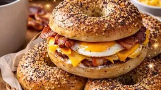 How to make homemade breakfast bagel ￼￼