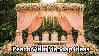 Peach mandap ideas|peach theme vidhi mandap ideas|peach color vidhi mandap designs