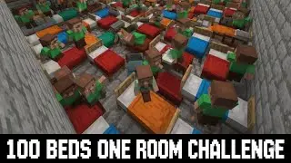 Mindcraft 100 villager challenge || 100 beds 🛌 one room challenge #minecraft 