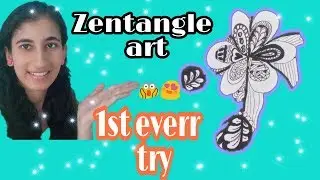 ZENTANGLE ART /1 ST TRY EVER/ NEW ART CHALLENGE(MUST WATCH THIS)