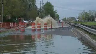 Sewer force main break in Metairie