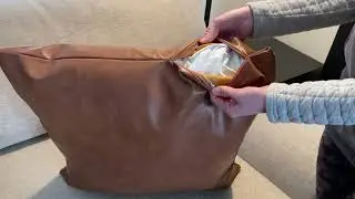 How real does this leather pillow case look? Hear my take! -- HOMFINER Faux Leather Throw Pillow