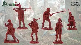 PLASTIC PLATOON - ЛЕСНЫЕ ИНДЕЙЦЫ, НАБОР #3 / WOODLAND INDIANS, SET #3, FRENCH AND INDIAN WAR