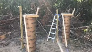 Installing Foundation for Container House - Pouring Concrete in Sonotubes