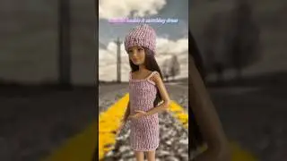 Knitted beanie and matching dress for Barbie&rsquo;s sister Skipper doll #dollclothes #barbie #knitting