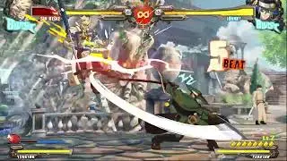 GGXrd Rev2 Johnny roundstart smf2 into coin djc jKSH mc jKD and some basic combos