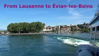 From Lausanne in Switzerland to Évian-les-Bains in France with a ferryboat.