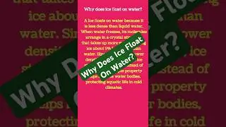 Why Does Ice Float On Water #shortvideo #shorts #physics