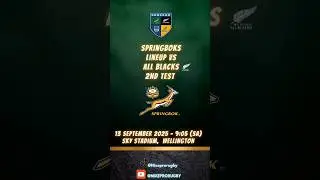 Springboks Lineup vs All Blacks| Rugby Championships - 13 September 2025 #sarugby