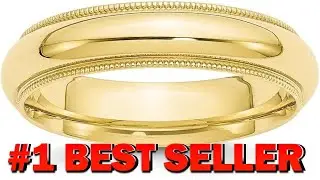 Solid 10k Yellow Gold 5mm Milgrain Comfort Fit Wedding Band Ring - B081Y4D2J4