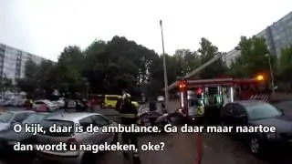 Brandweer Utrecht in actie: Flatbrand Ibisdreef 27-7-2016