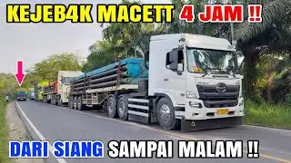 Macet Parahh !! Di Jalan lintas Timur Merlung, 2Truk JBM HINO & QUESTER Muatan Pipa (Part6)