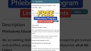 FREE Phlebotomy Training 🚨In Connecticut
