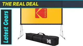 KODAK 150&rdquo; Portable Projector Screen W/Stand - Ultimate Outdoor & Indoor Entertainment!