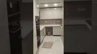 S. S Modular kitchen Final installation | beautiful cream clour #kitchen ##design #shorts #tranding
