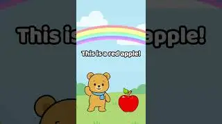Teddy Learns Red Color with apple! 🍎 | EasyKidsEnglish #Shorts #Kids #LearningColors