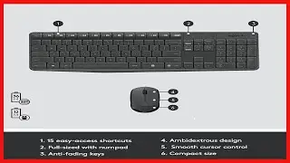 Logitech MK235 Wireless Keyboard and Mouse Combo for Windows, 2.4 GHz Wireless Unifying USB Receiver