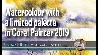 Corel Painter 2019 - Using the mixer panel to paint watercolour with limited palette