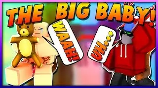BIG BABY TROLLING IN SUPER POWER TRAINING SIMULATOR! (ROBLOX)