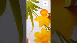 Easy technique to paint daffodils flower #artvideo #flowerpainting #artwork #viral