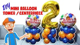 Blippi Birthday Theme DIY Balloon Tower / Centerpiece Decor | VLOG #69 &hearts; The Newbie Mommy &hearts;