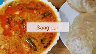 Saag puri||famous hyderabadi breakfast||restaurant style saag puri at home