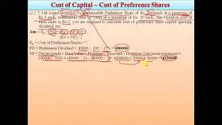 Cost of Capital  - Cost of Preference Shares   Advanced Practical Question