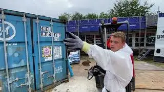 Asbestsug til container