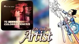 Castle Art 72 Colored Pencil Review and DragonballZ Vegeta vs. KidBuu Demonstration