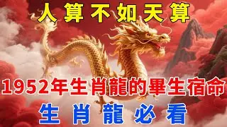 人算不如天算，1952年生肖龍的畢生宿命，准的沒話說！你敢看嗎？【梵心若素】#生肖 #運勢 #風水 #財運 #命理