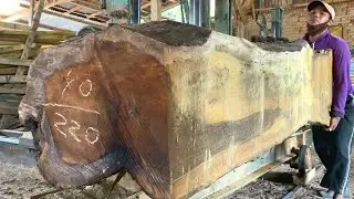 Crazy Woodworkers,Sawing Joar Manik Wood Weight of Elephants in Sawmill