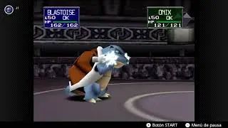 Blastoise&rsquo;s hydro pump vs Onix in Pok&eacute;mon Stadium on Nintendo Switch