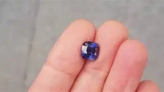 Purple blue cushion cut 2.28ct sapphire high quality diamond jewellers Hobart Tasmania