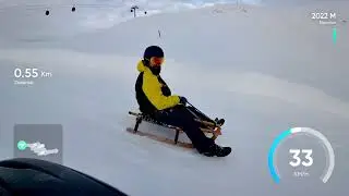 Rodeln am Wildkogel in Bramberg (02.02.2024) - 1. Abfahrt