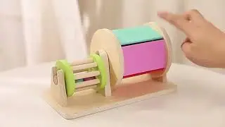 Montessori Baby Wooden Toys Macaroon Color Spinning Rotating Wheel Sensory Toy Wholesale#woodd