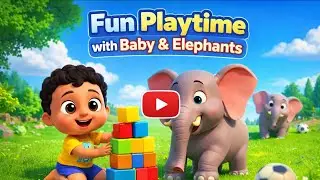 Cute Baby & Elephant Fun Playtime 🐘👶 | Kids 3D Cartoon Story #KidsCartoon #3DAnimation #FunPlaytime