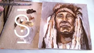Oil Painting Native North American - Pintura a &oacute;leo